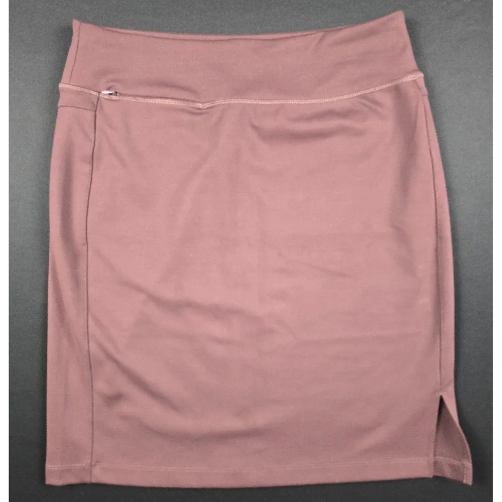 Duluth Trading Co Womens Size 8 Mauve Plum Active Skirt Zipper Pockets Stretch
